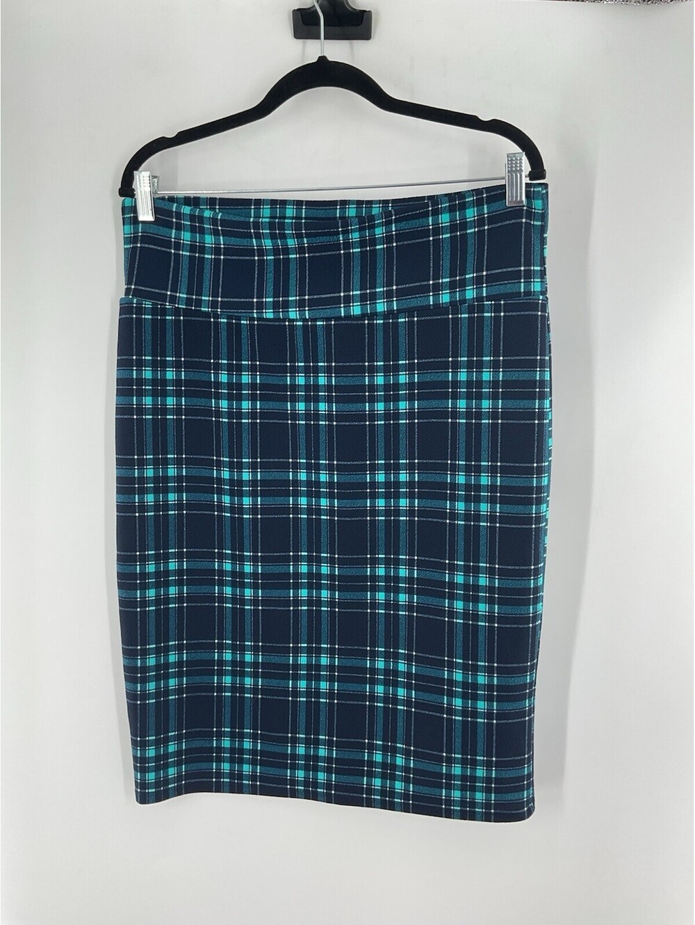 Lularoe Women’s Size Extra Large Pencil Skirt Plaid Pattern 006